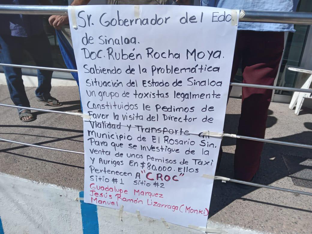 Taxistas de Rosario piden al Gobernador regular expedición de permisos $!Taxistas de Rosario piden al Gobernador regular expedición de permisos