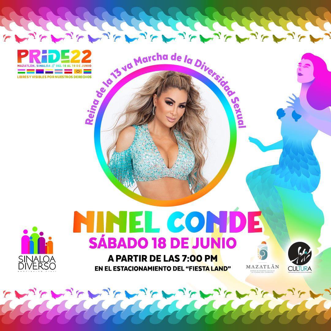 Ninel Conde será Reina de la Marcha del Orgullo Gay y la Diversidad Sexual en Mazatlán $!Ninel Conde será Reina de la Marcha del Orgullo Gay y la Diversidad Sexual en Mazatlán