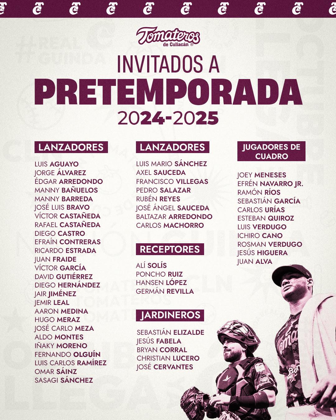 Tomateros revela su lista de invitados a pretemporada $!Tomateros revela su lista de invitados a pretemporada