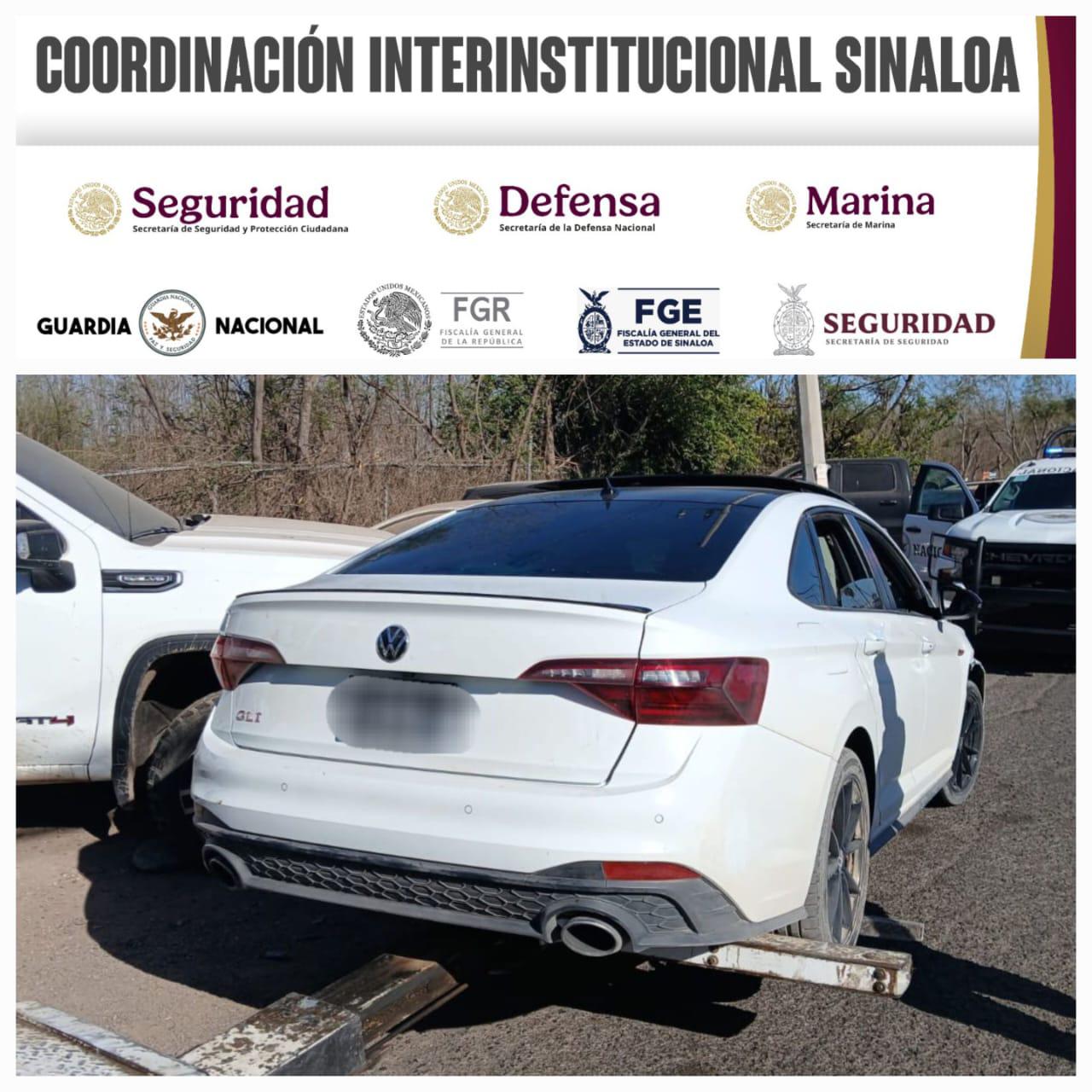Asegura Guardia Nacional tres vehículos y dos armas tras operativo en Aguaruto $!Asegura Guardia Nacional tres vehículos y dos armas tras operativo en Aguaruto