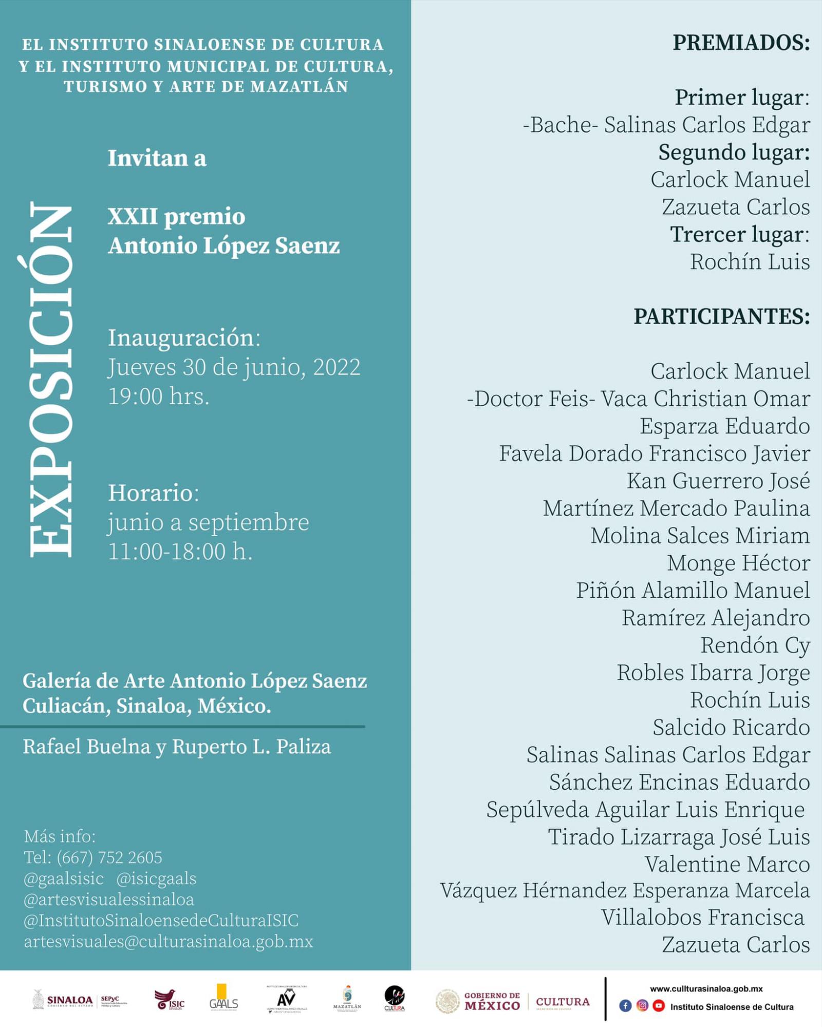 Expondrán en Culiacán obra seleccionada del Premio Antonio López Sáenz $!Expondrán en Culiacán obra seleccionada del Premio Antonio López Sáenz