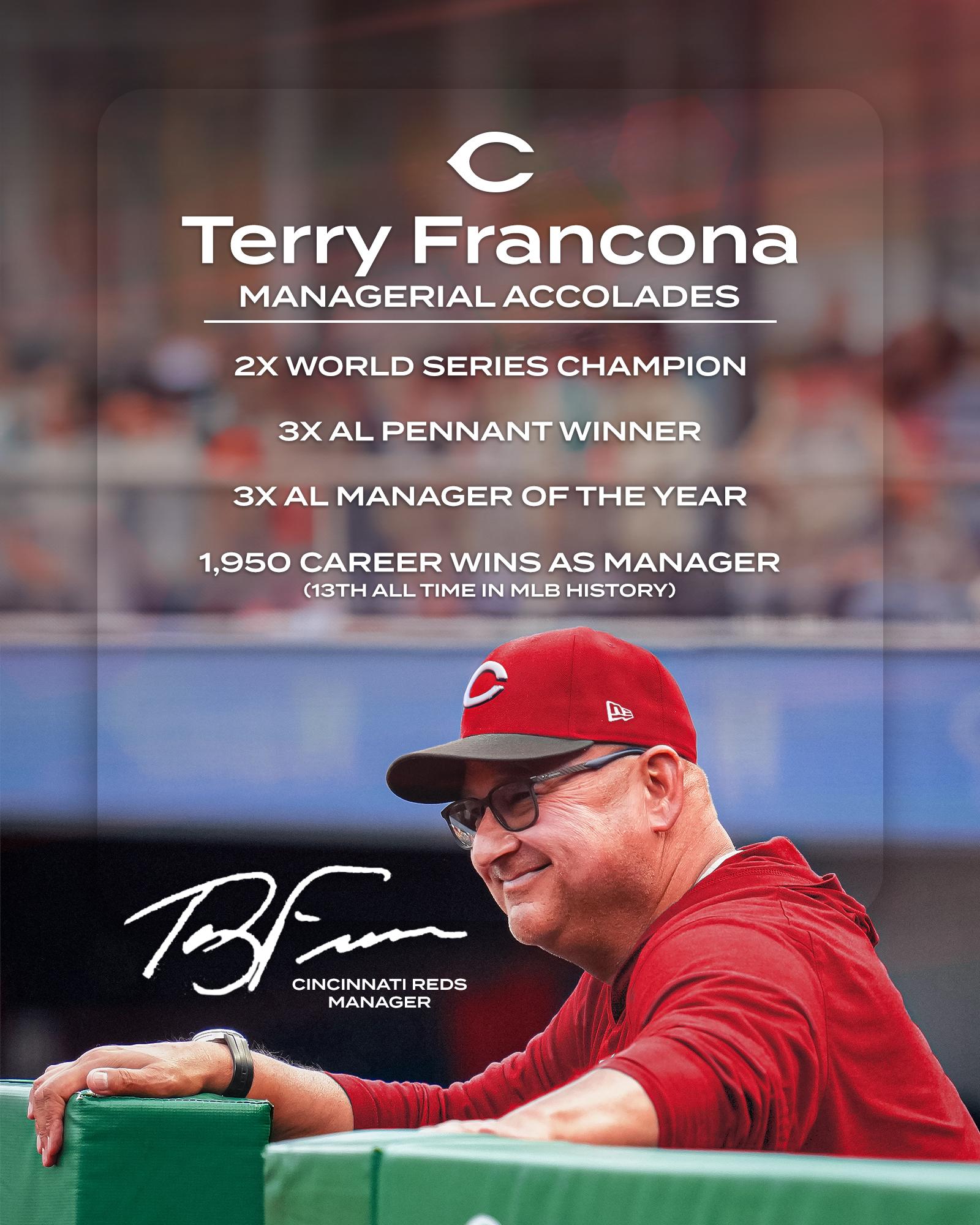 Rojos contrata a Terry Francona por tres años como su nuevo capataz $!Rojos contrata a Terry Francona por tres años como su nuevo capataz