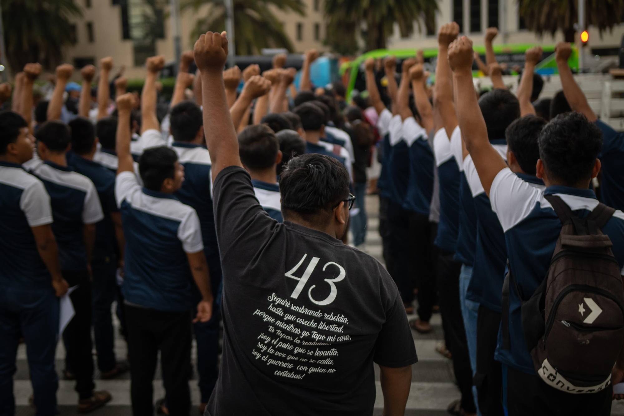 Marcha por los normalistas desaparecidos, el pasado junio en la Ciudad de Mëxico. $!Marcha por los normalistas desaparecidos, el pasado junio en la Ciudad de Mëxico.