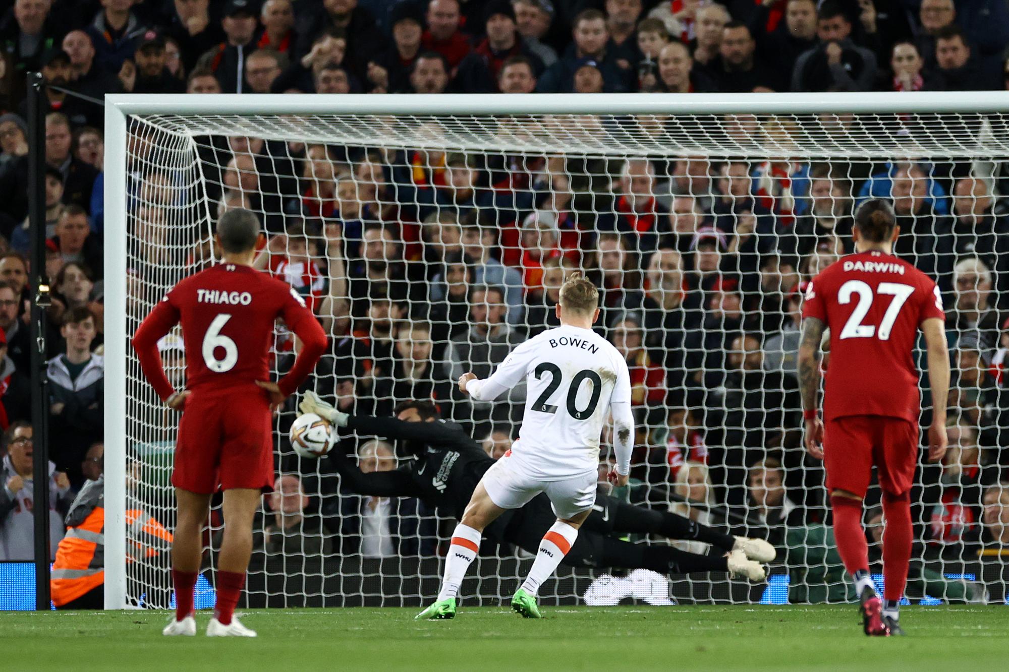 Con gol de Darwin Núñez, Liverpool vence 1-0 a West Ham en Anfield $!Con gol de Darwin Núñez, Liverpool vence 1-0 a West Ham en Anfield