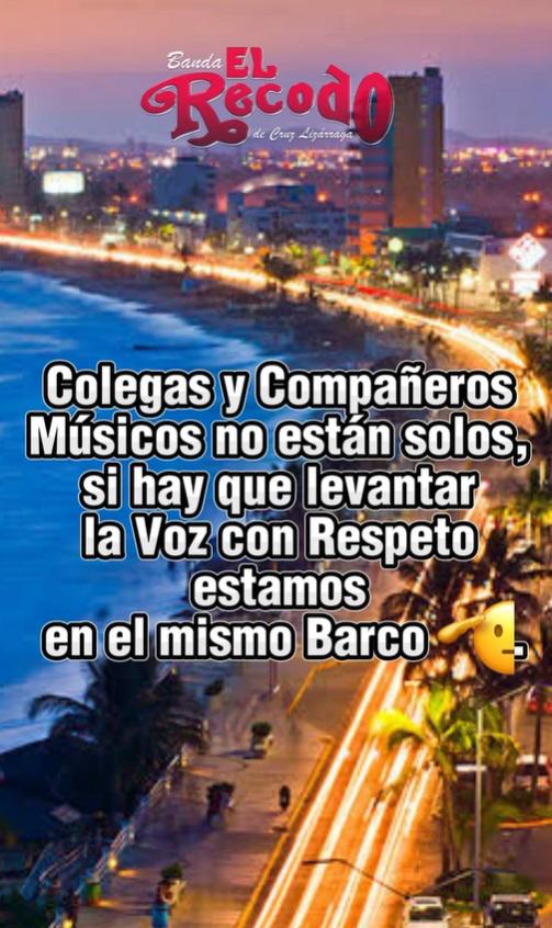 La agrupación se solidariza con los músicos a través de sus redes sociales. $!La agrupación se solidariza con los músicos a través de sus redes sociales.
