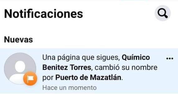 Página de Facebook de ‘Químico’ Benítez cambia su nombre a Puerto de Mazatlán $!Página de Facebook de ‘Químico’ Benítez cambia su nombre a Puerto de Mazatlán