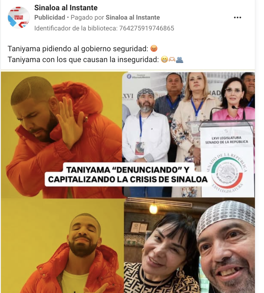 Pagan páginas fachada más de 50 mil pesos en campañas de Facebook contra Taniyama y la marcha $!Pagan páginas fachada más de 50 mil pesos en campañas de Facebook contra Taniyama y la marcha