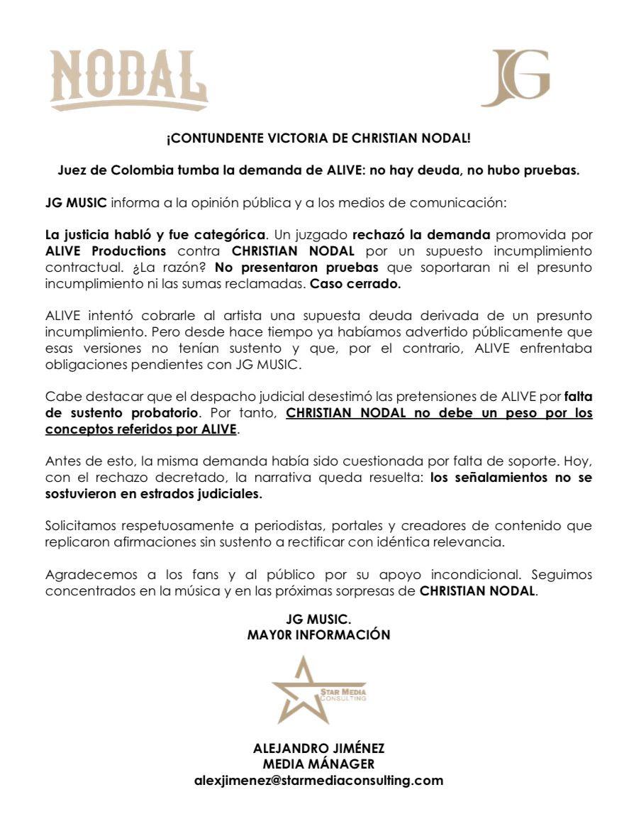 Gana Christian Nodal demanda millonaria en Colombia $!Gana Christian Nodal demanda millonaria en Colombia