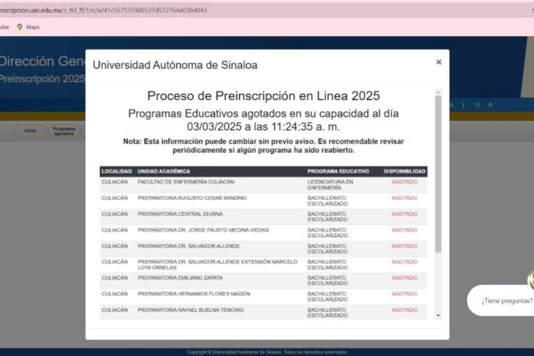Se agotan fichas para Enfermería de la UAS y 13 preparatorias en Sinaloa
