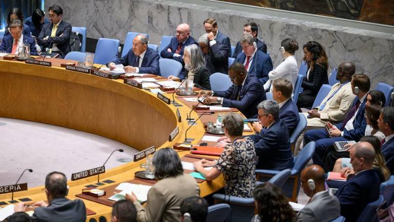 El Consejo de Seguridad de la ONU sesiona sobre Gaza presidido por el ministro del Exterior de Rusia, Sergei Lavrov (tercero en la mesa de izquierda a derecha).