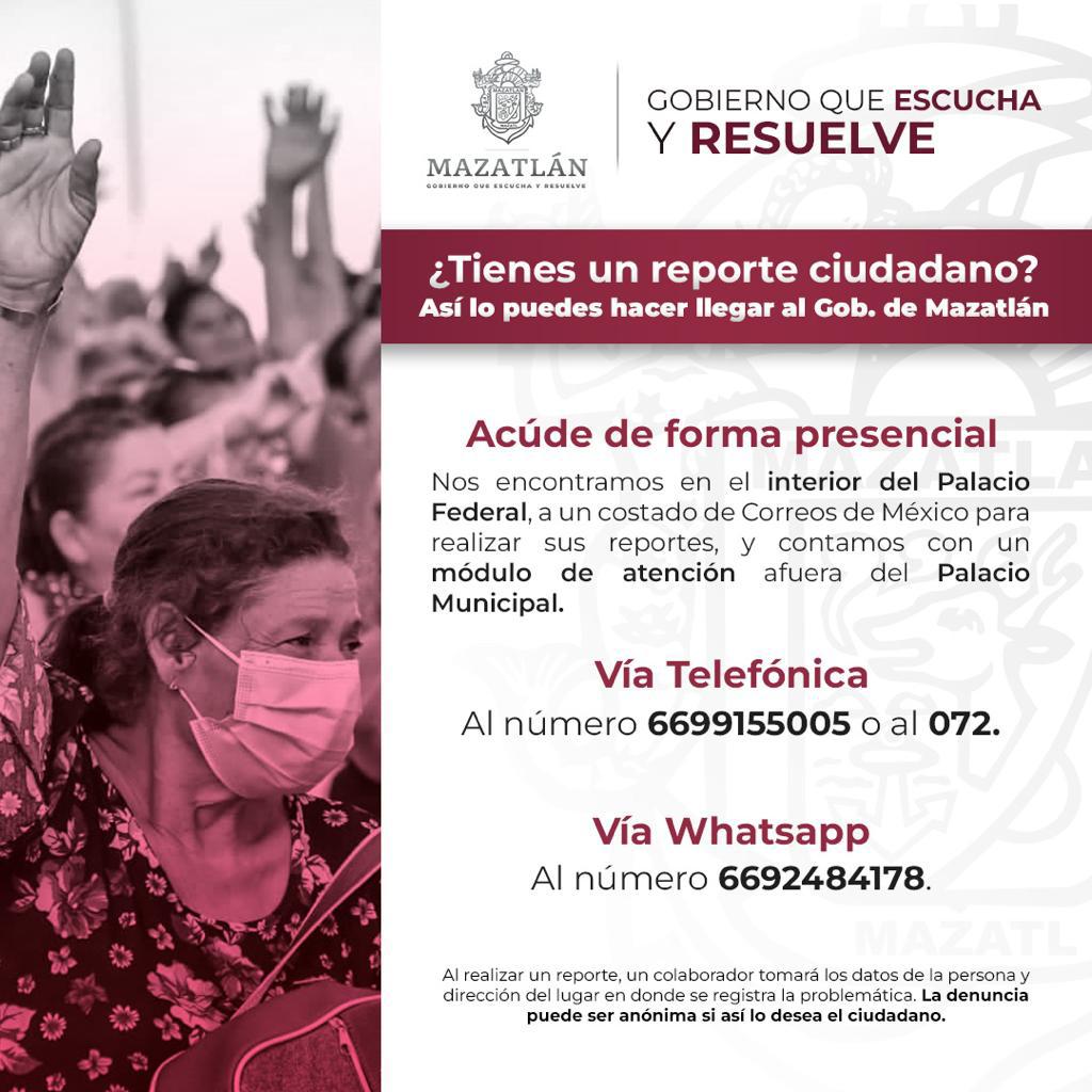 $!Conoce los canales para hacer un reporte ciudadano al Gobierno de Mazatlán