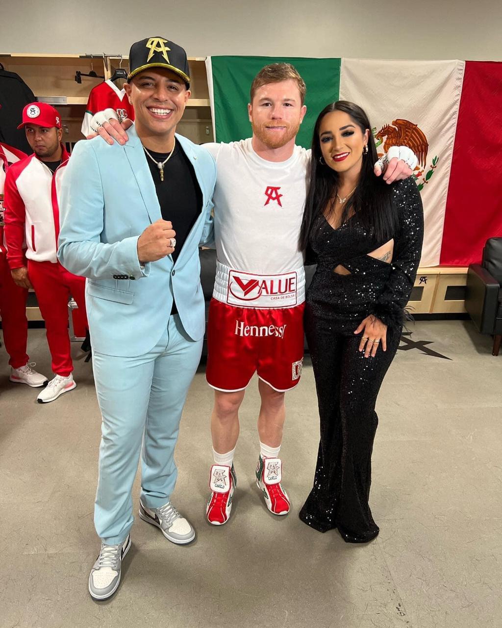 $!Carolina Ross y Alejandro Fernández acompañan al Canelo en su pelea en Las Vegas
