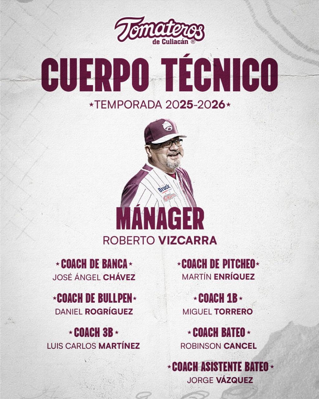$!Tomateros revela su cuerpo técnico para la temporada 2025-2026