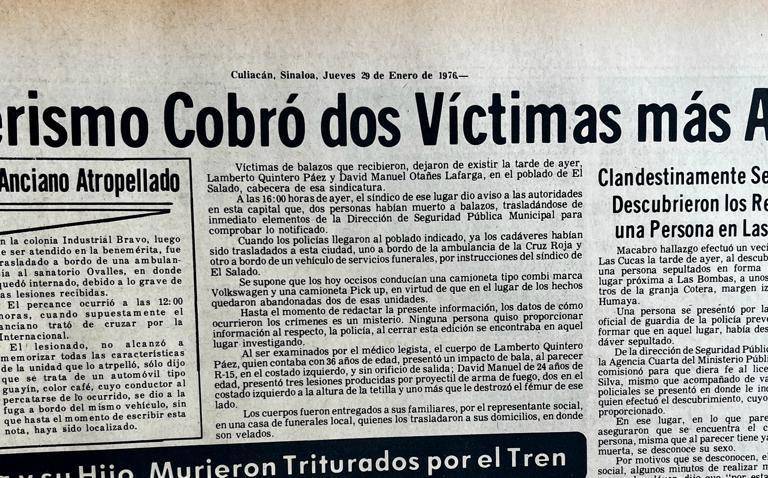‘Un día 28 de enero...’; así reportó Datemex la muerte de Lamberto Quintero en 1976
