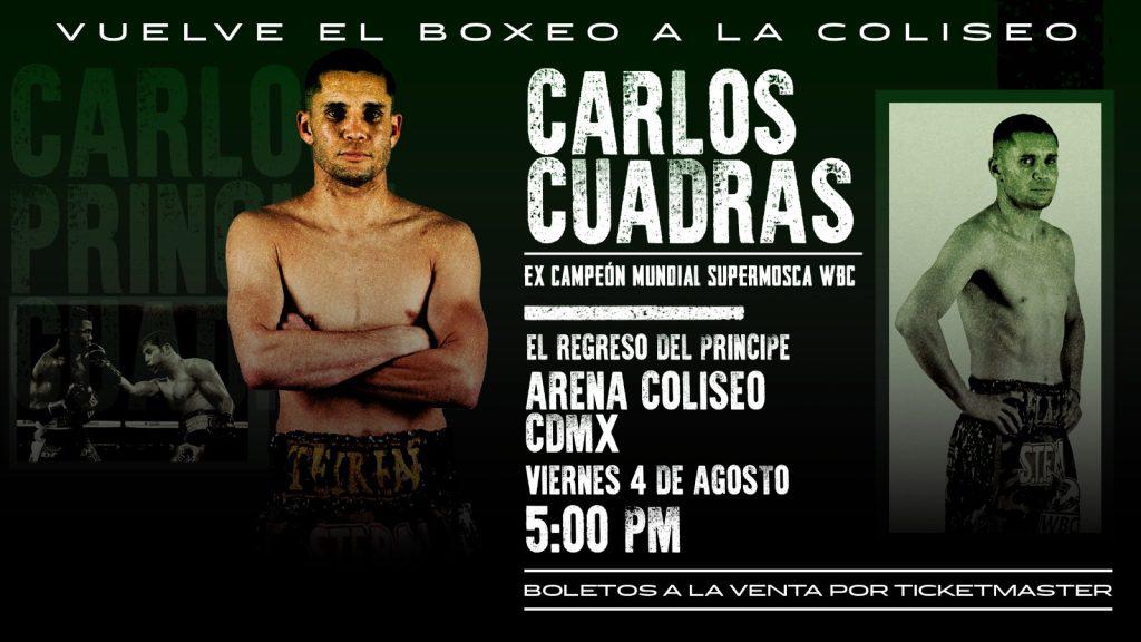 $!‘Príncipe’ Cuadras encabeza regreso del boxeo a la Arena Coliseo