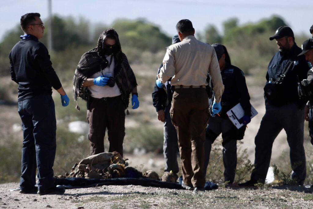$!Personal de la Fiscalía de Chihuahua adscritos a la Comisión Local de Búsqueda trabajan en la inspección de fosas clandestinas localizadas en Portal del Valle, en septiembre de 2023.