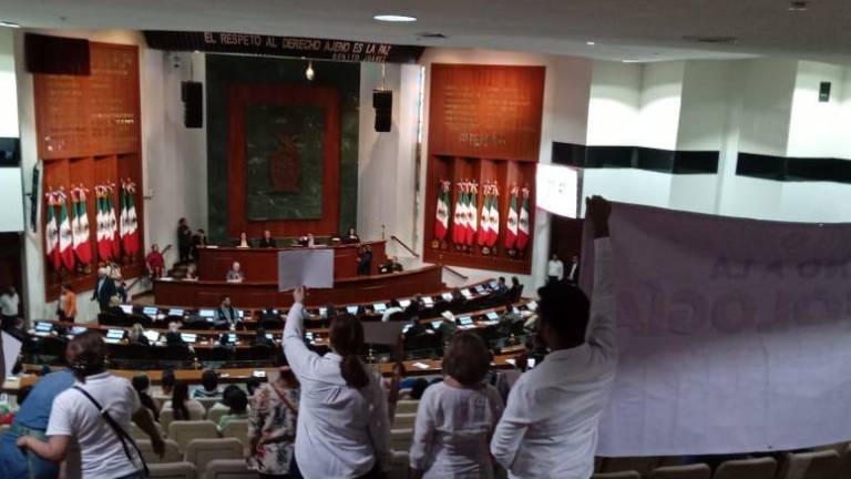La asociación Vía Familia se manifestó en el Congreso del Estado.