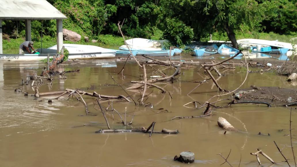 $!‘Nora’ provoca desbordamientos en estero de Chametla y se lleva el camarón