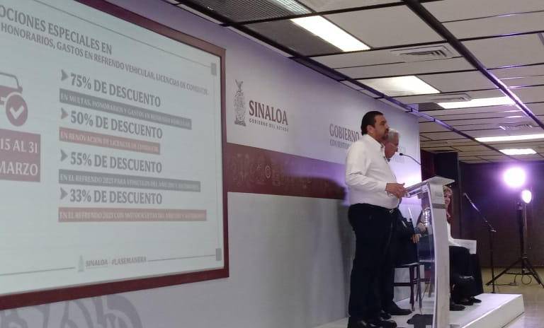 Anuncian descuentos de hasta 75% en pagos vehiculares en Sinaloa