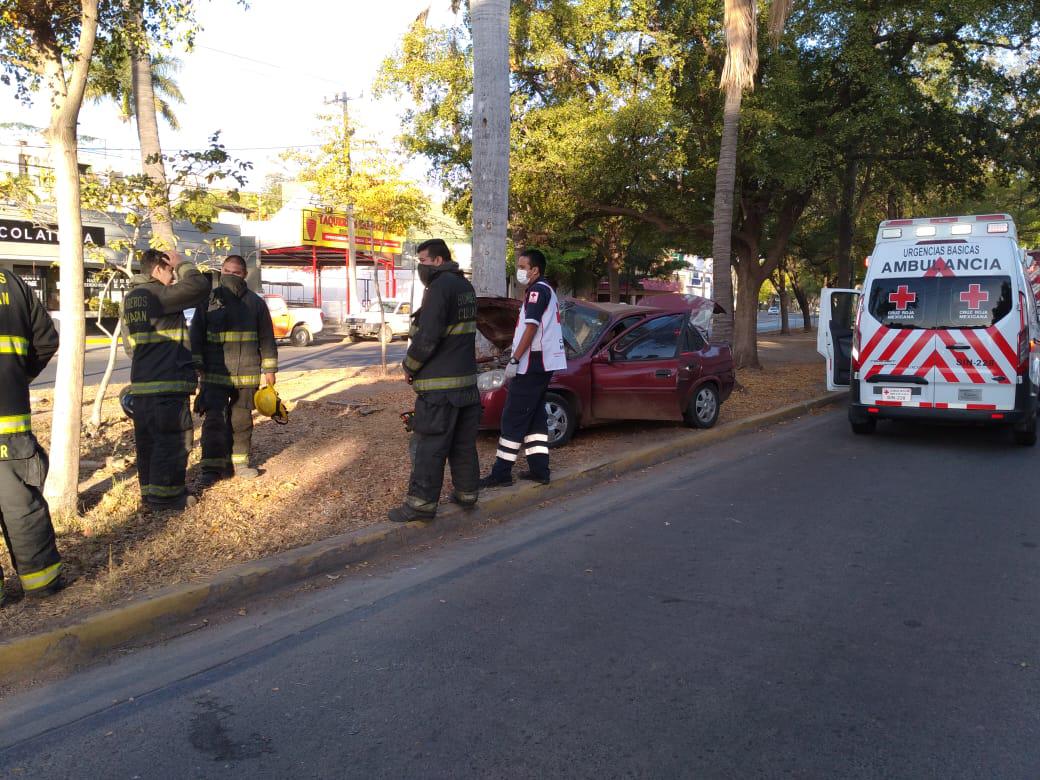 $!Joven choca contra palmera en la Colonia Las Quintas, en Culiacán