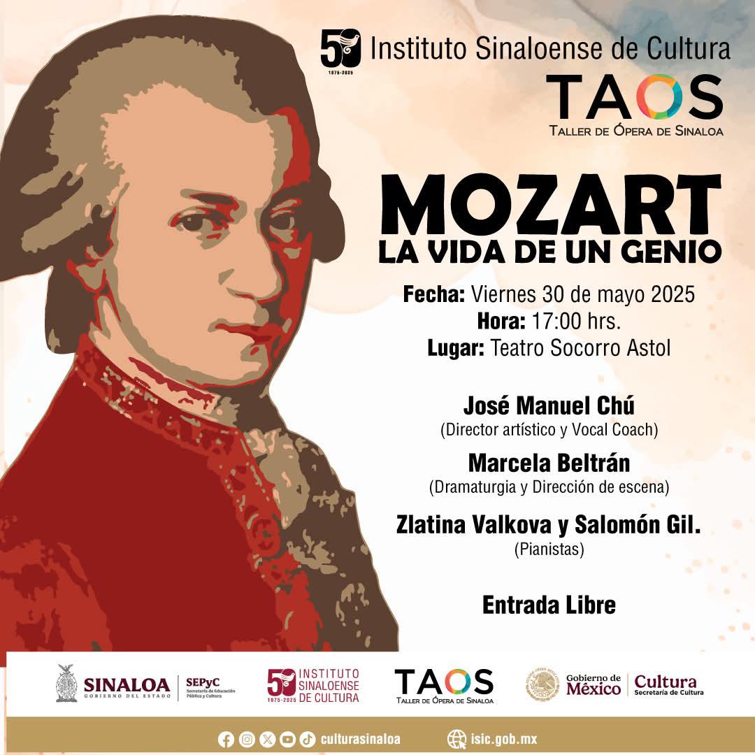 $!Presentará el Taller de Ópera de Sinaloa ‘Mozart, la vida de un Genio’