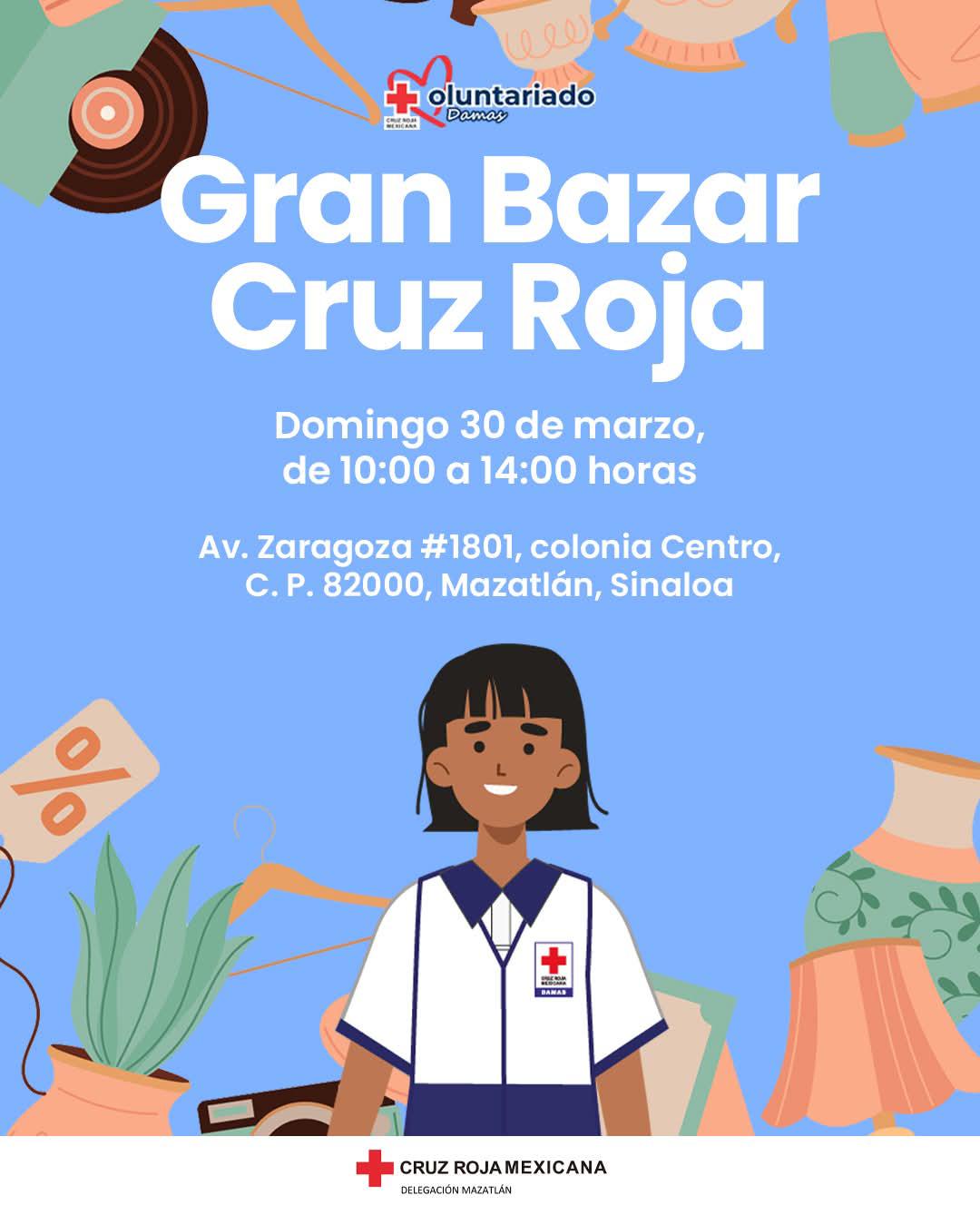 $!Llega este domingo a Mazatlán el ‘Gran Bazar Cruz Roja’