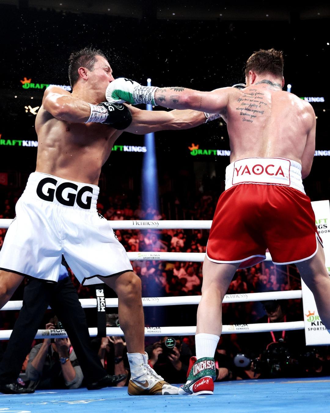 $!Canelo Álvarez gana por decisión unánime a un inofensivo Golovkin