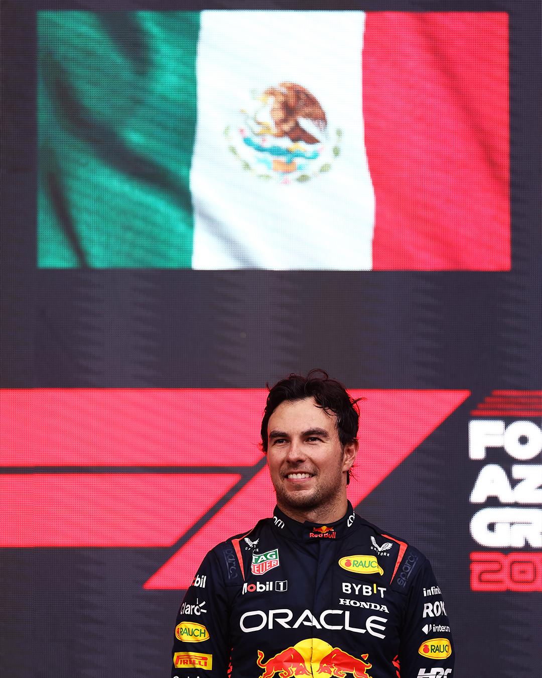 $!Checo se siente aliviado de que su neumático ‘no explotara’ en Bakú