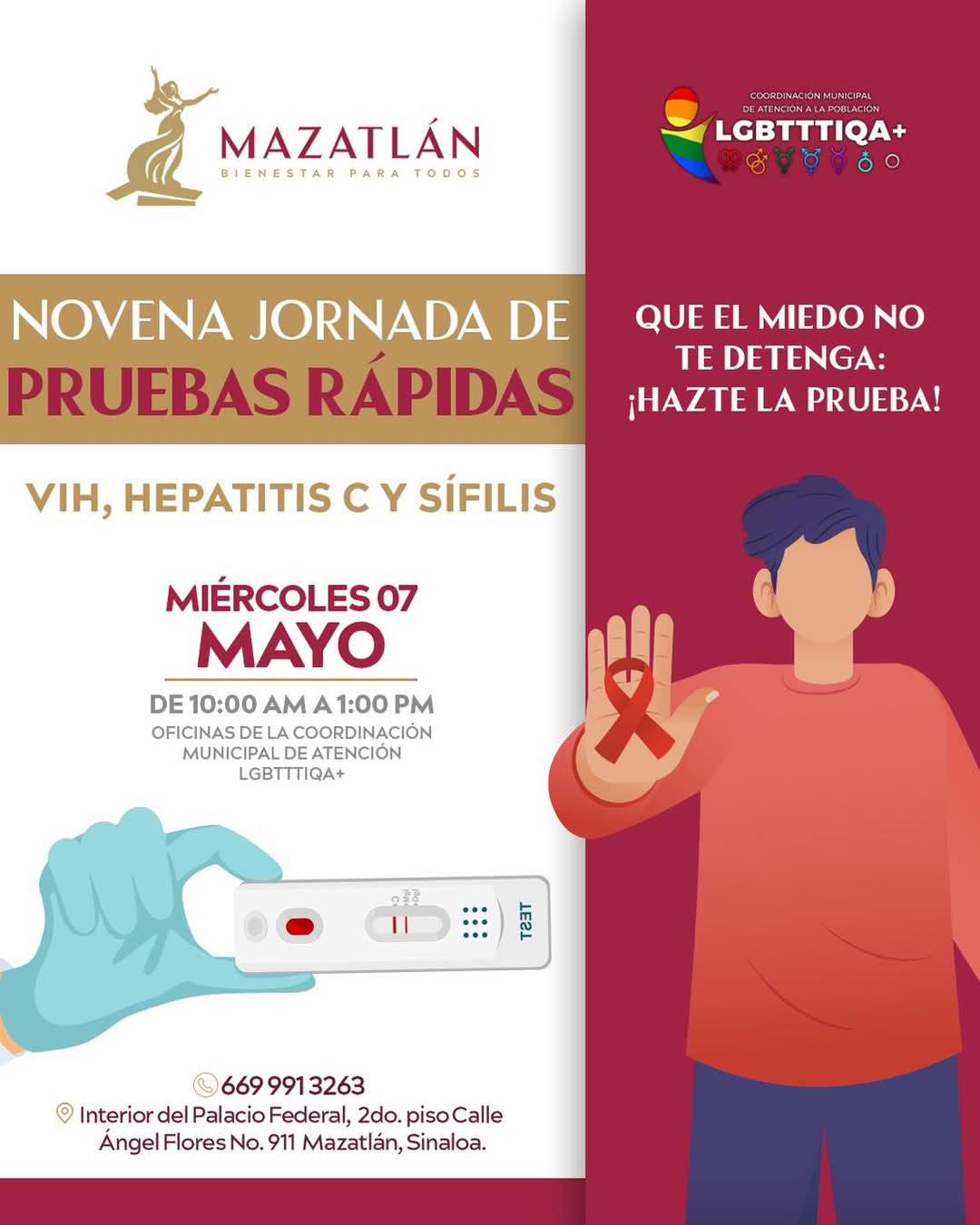 $!Tendrá Mazatlán novena jornada de pruebas rápidas de VIH este miércoles