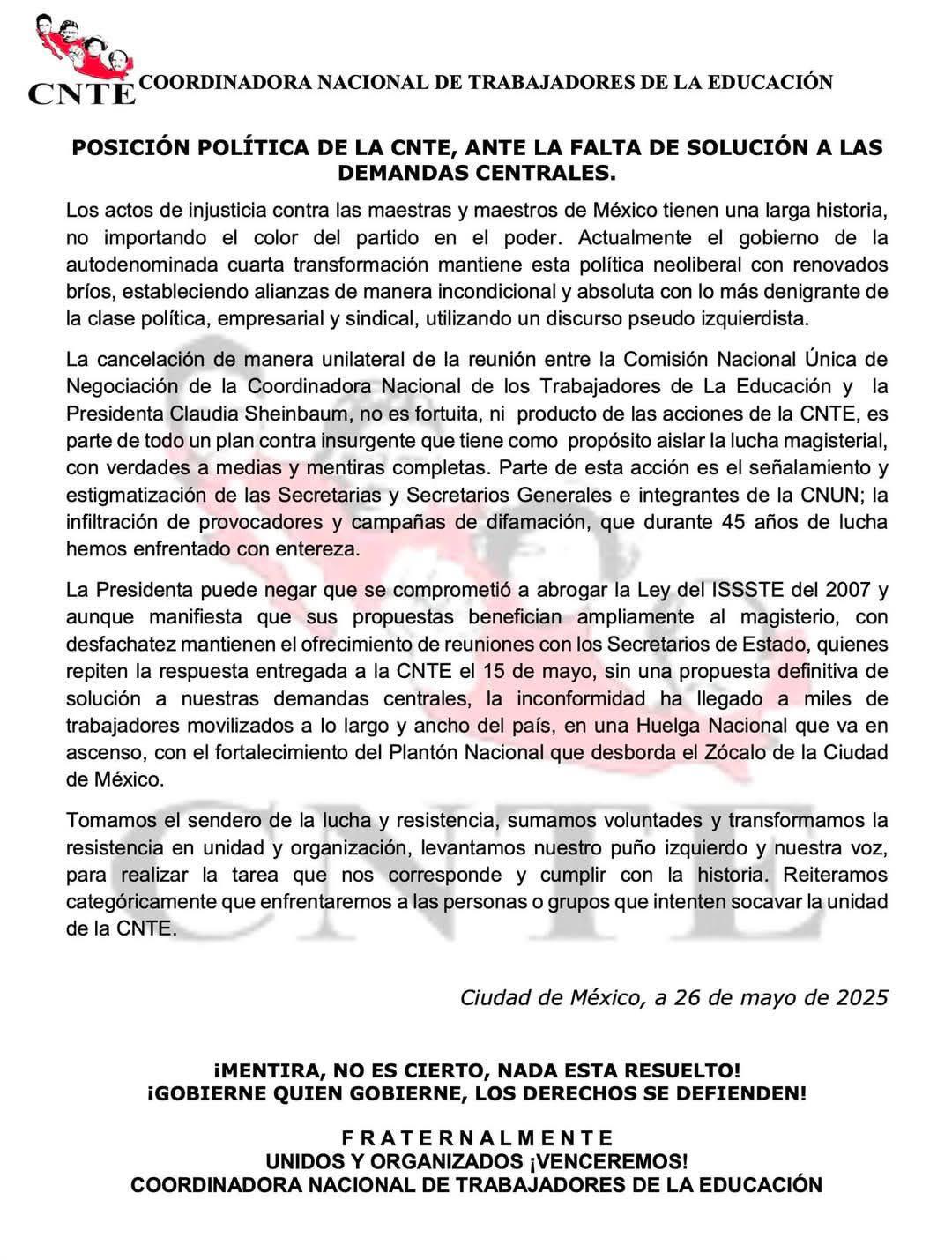 $!Gobernación llama a reunión con la CNTE para revisar ‘nueva propuesta’; magisterio mantiene protestas