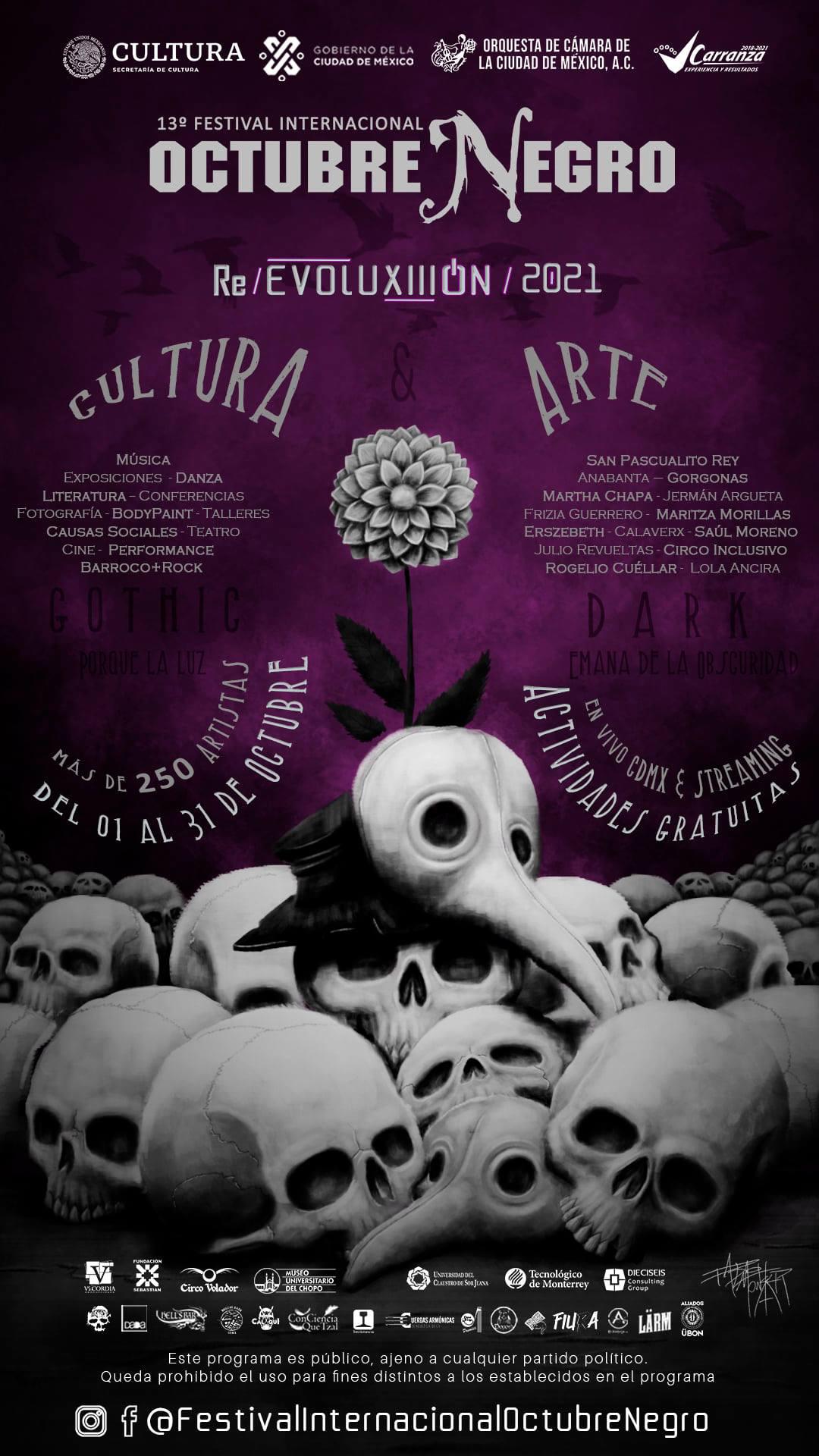 $!Ya viene el Festival Octubre Negro 2021, será presencial y virtual