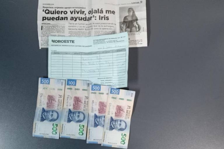 Llega donativo de 2 mil pesos para Iris Analí, quien lucha contra un tumor en el cerebro