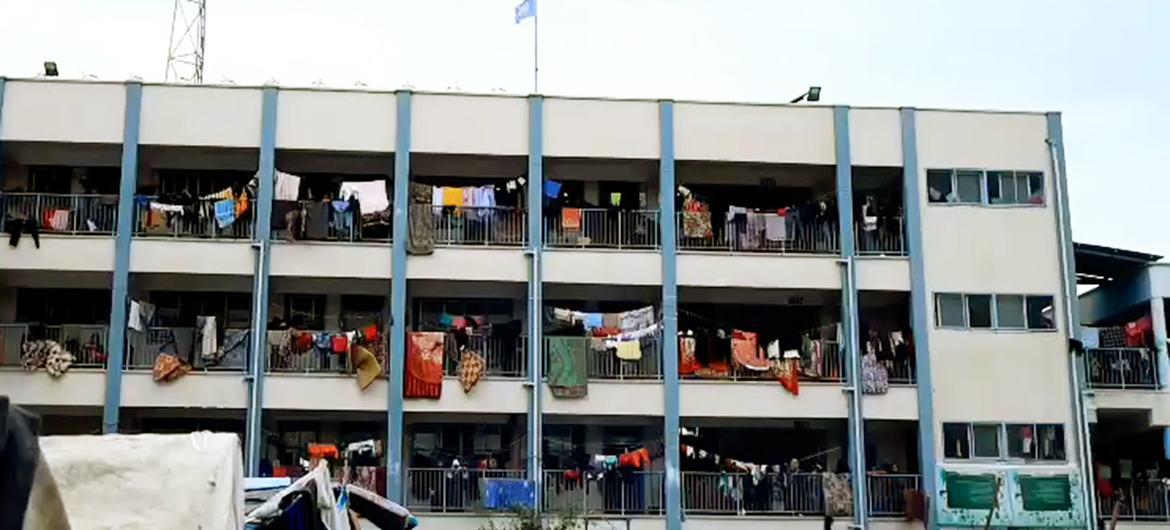 $!Uno de los refugios de la UNRWA en el campo de refugiados de Nuseirat, en Gaza Central