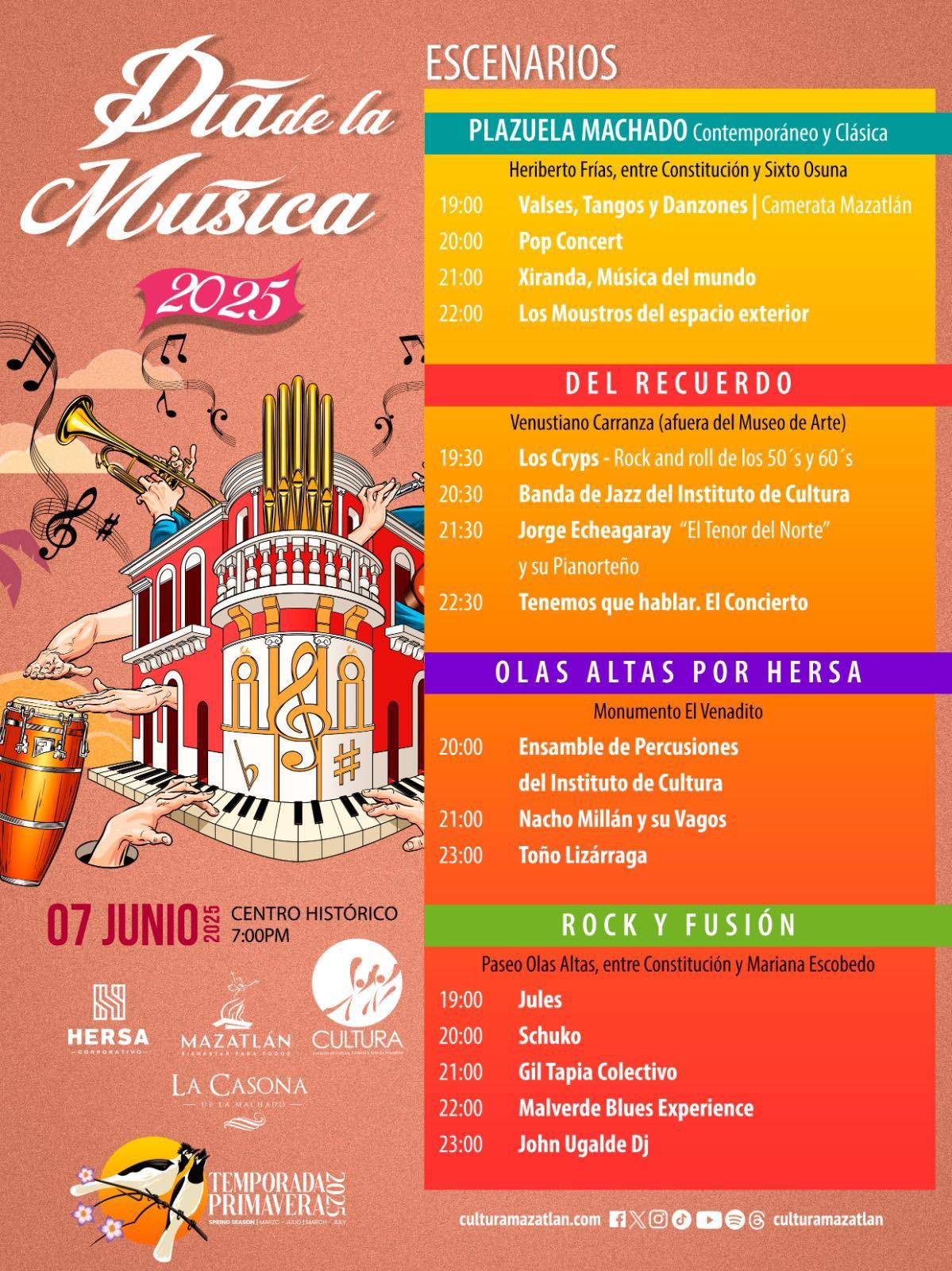 $!Programa del Día de la Música que se realiza en Mazatlán.