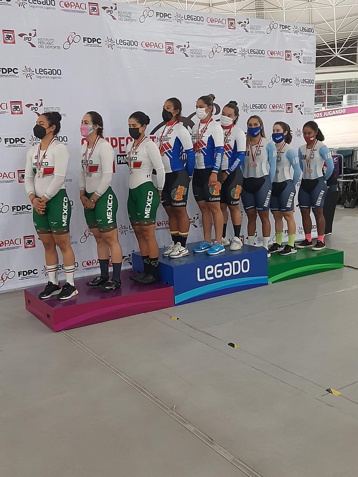$!Mazatleca Sofía Martínez gana plata en Panamericano de Ciclismo de Pista
