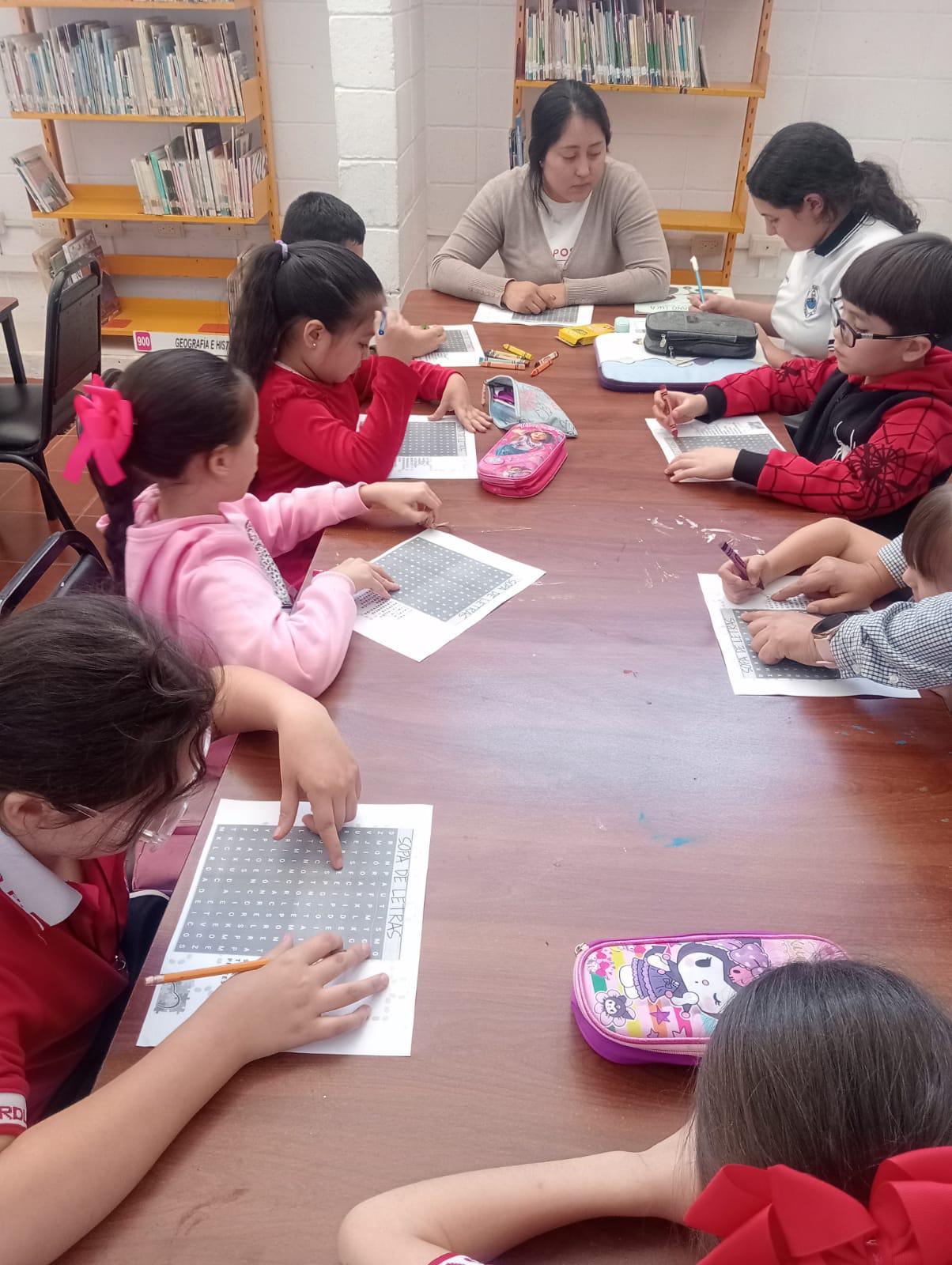 $!Los niños desarrollaron una actividad de sopa de letras, para pasar una tarde de letras, aprendizajes y otras actividades.