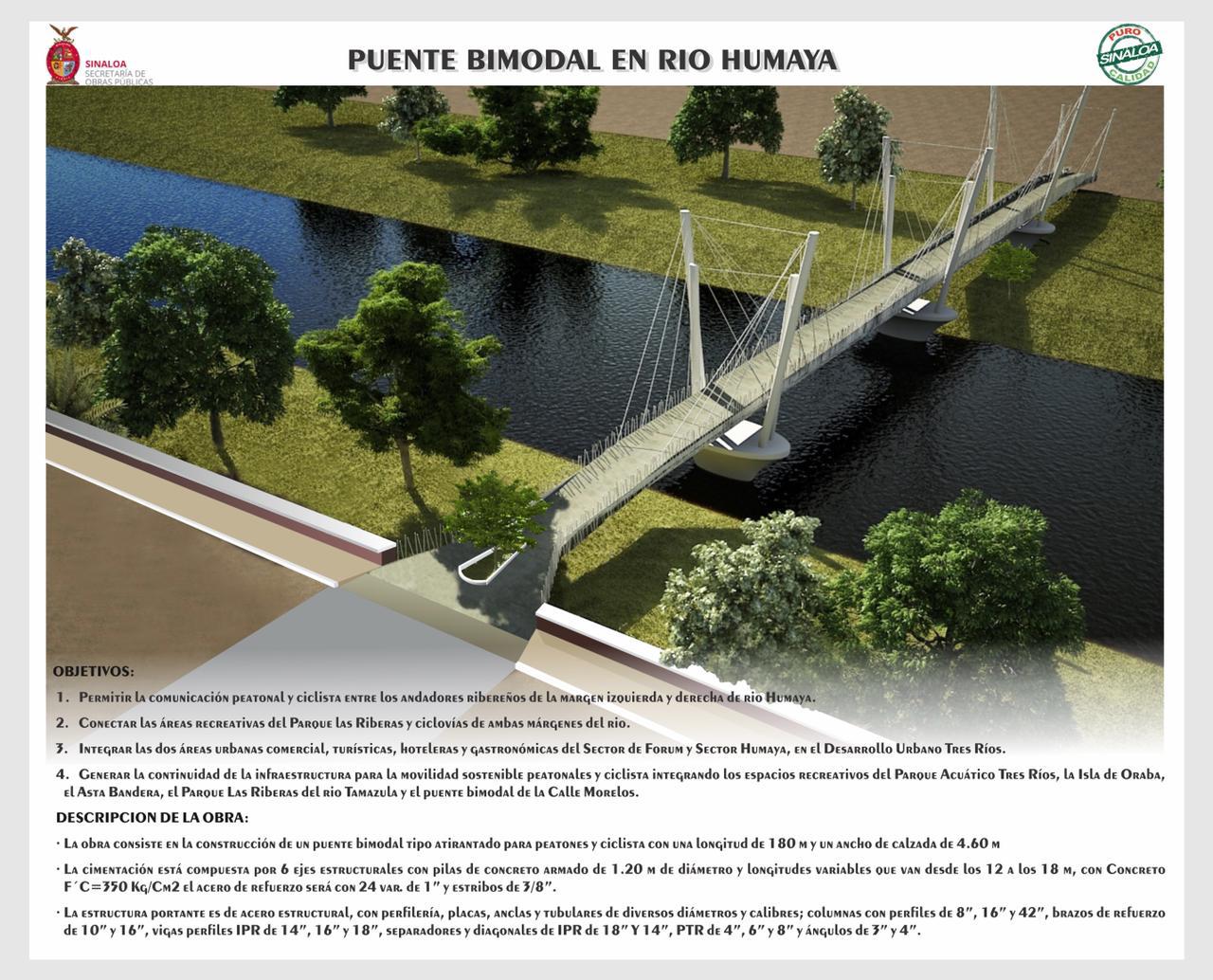 $!Así será el nuevo puente peatonal sobre el río en Culiacán