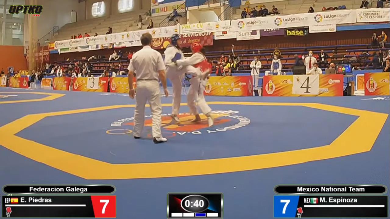 $!María Espinoza conquista la plata en Open de España de Taekwondo