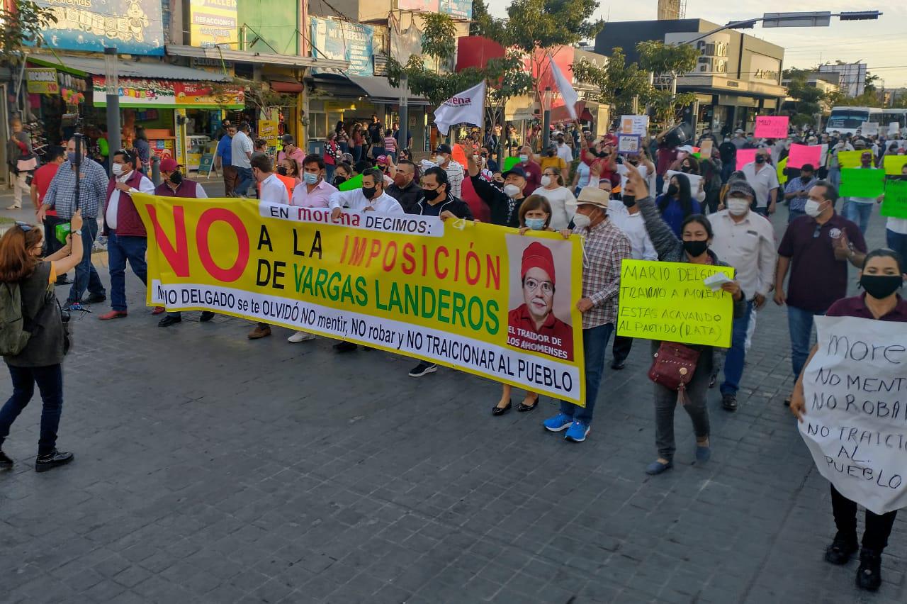 $!Protestan morenistas en Ahome por imposición de Gerardo Vargas Landeros