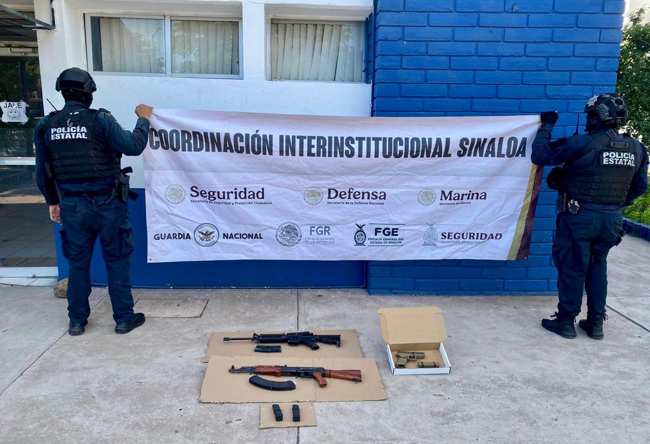 $!Aseguran arsenal tras ataque armado en la colonia Emiliano Zapata, en Culiacán