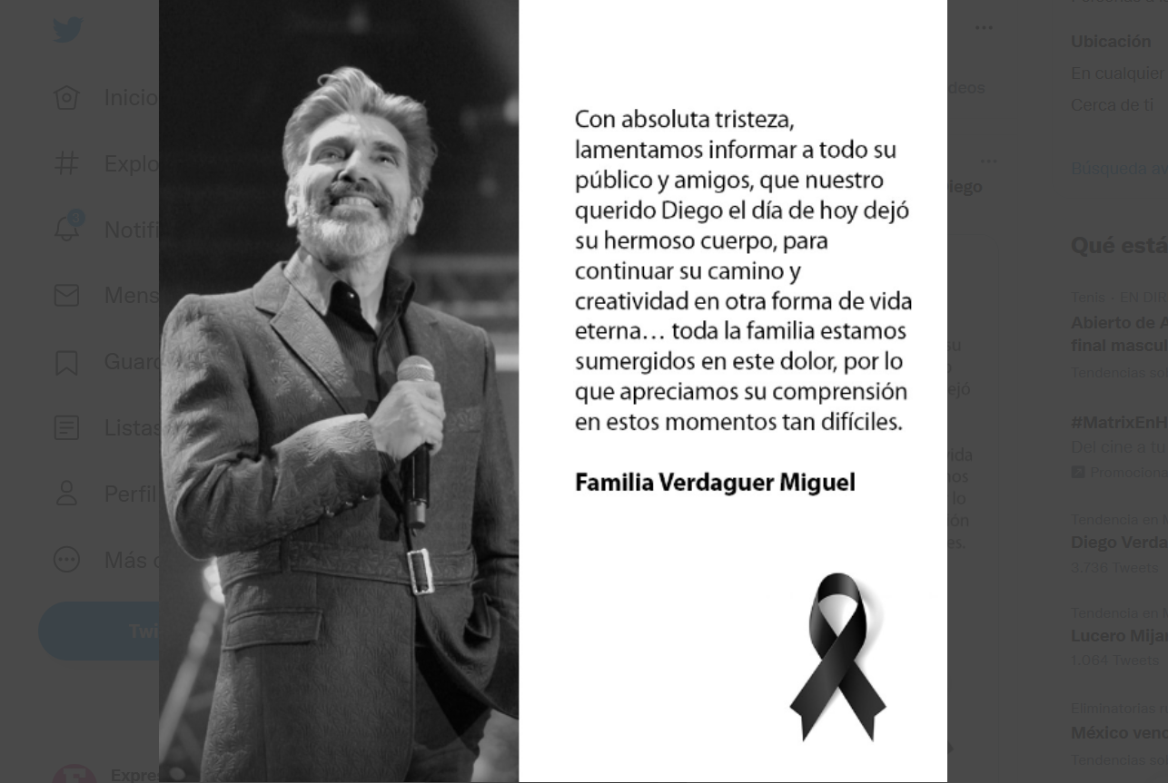 $!Muere el cantante Diego Verdaguer