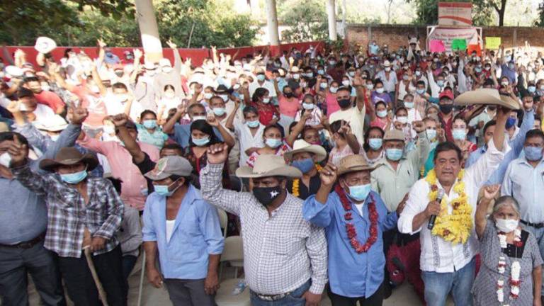 Félix Salgado Macedonio en un mitin en Guerrero.