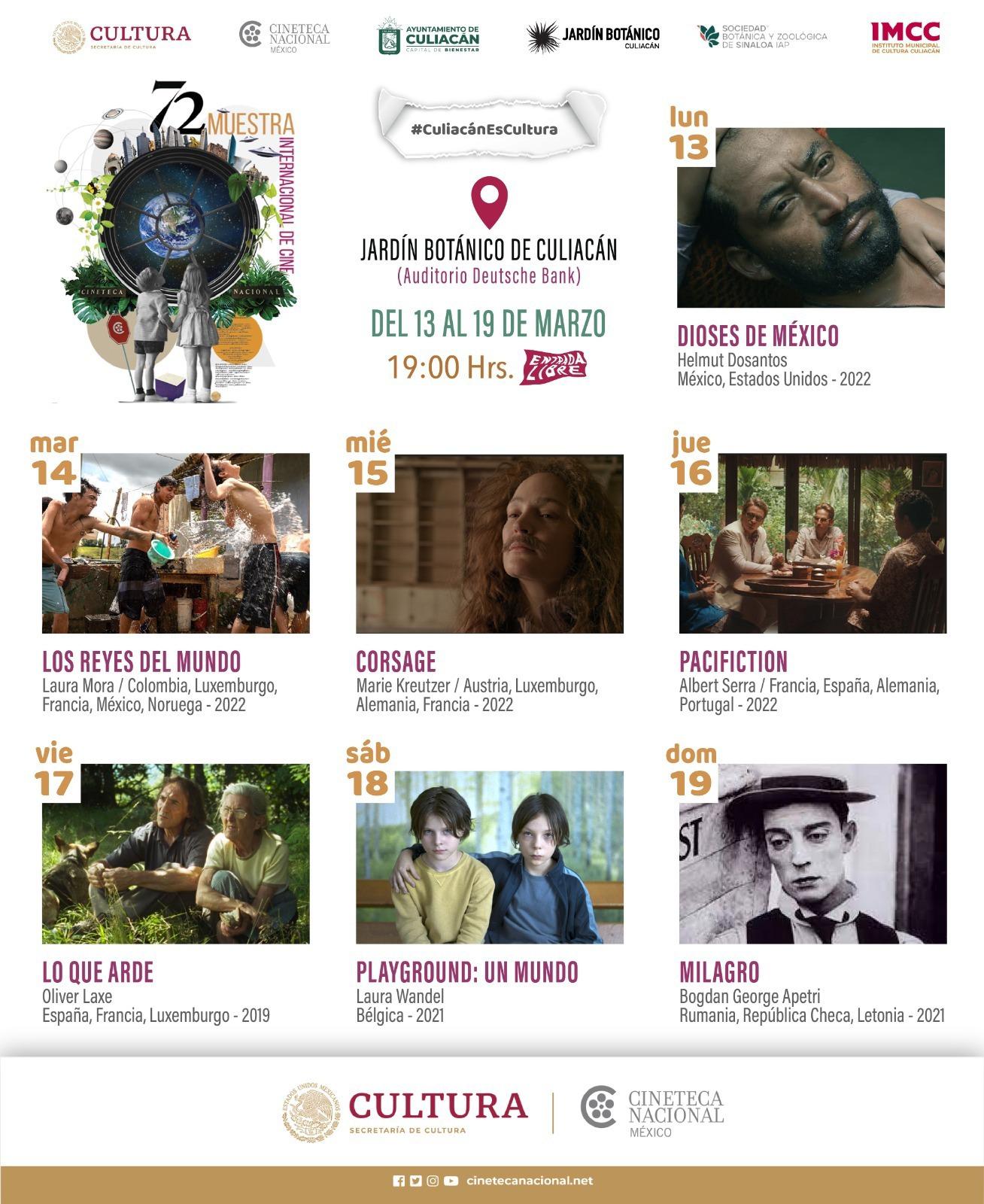 $!Proyectarán en Jardín Botánico Muestra de Cine Internacional