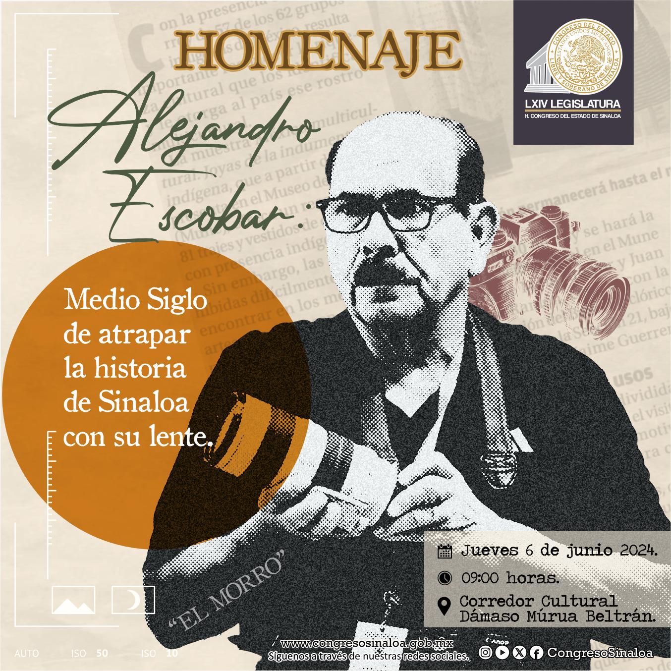 $!Rendirán homenaje a Alejandro Escobar ‘El Morro’, de Noroeste, en su 50 aniversario como periodista gráfico