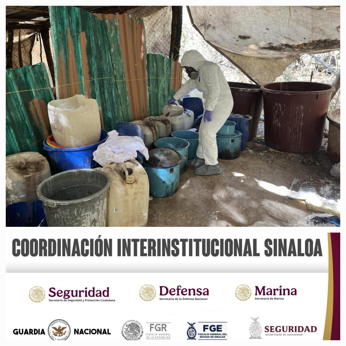 $!Desmantelan un laboratorio para la elaboración de drogas en Cosalá