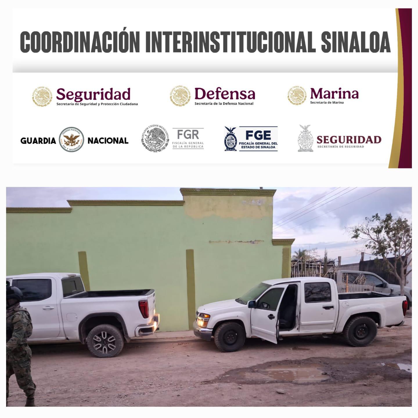 $!Semar asegura vehículos, cartuchos, cargadores y equipo táctico en Pueblos Unidos, en Culiacán