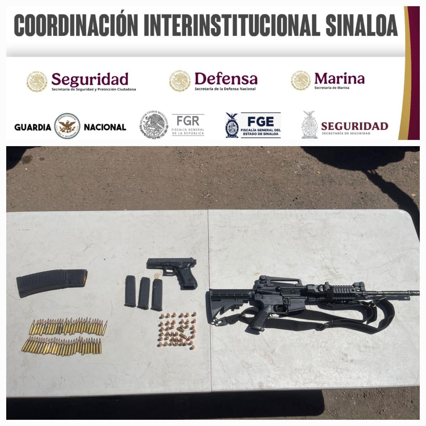 $!Detienen en Angostura a hombre armado que circulaba en camioneta robada