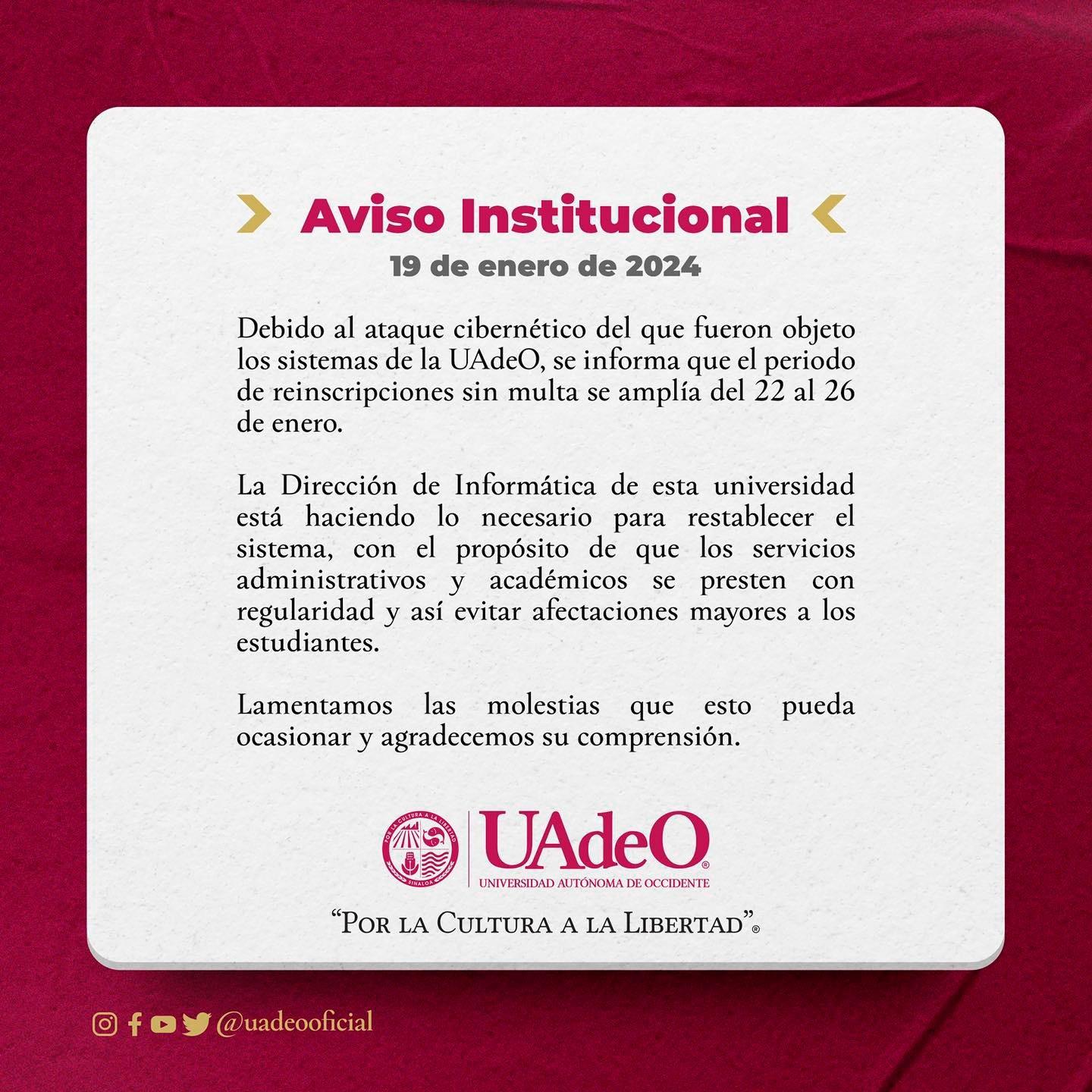 $!Hackean página de Internet de la UAdeO