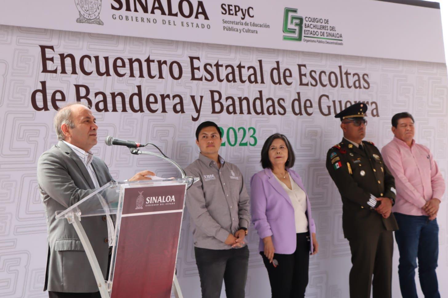 $!Realizan encuentro estatal de Escoltas y Bandas de Guerra COBAES 2023