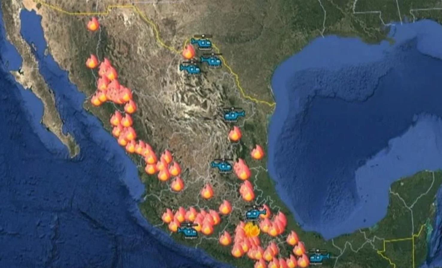 $!Protección Civil advierte por 114 incendios forestales activos en México por sequía extrema